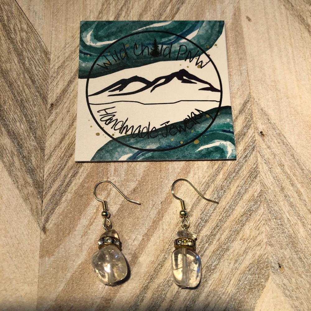 Citrine Semi-Precious Stone Hook Earrings